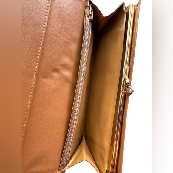 Celine Monogram Leather Long Wallet PVC W/ Kiss Lock And Gold Accents - Picture 12 of 16